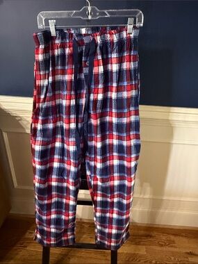 Men's Red and Navy Plaid Lounge Pajama Pants